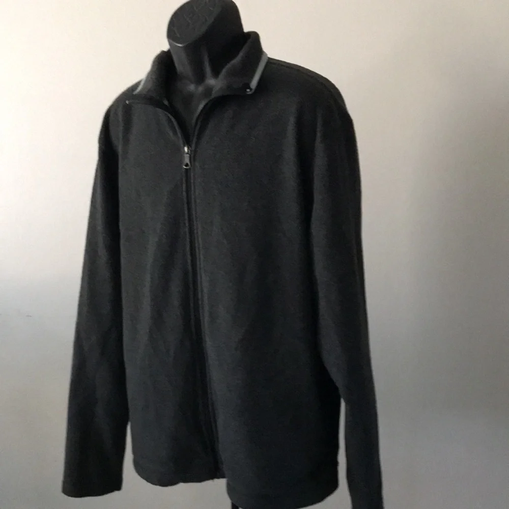 GAP Mens Charcoal Fleece Full-Zip Jacket | XL